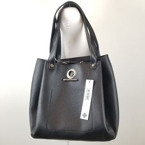 NWT Sondra Roberts Squared Black Tote Purse